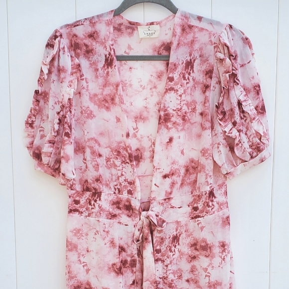 Ember tie dye Short Sleeve Tie Front Duster - Picture 2 of 6